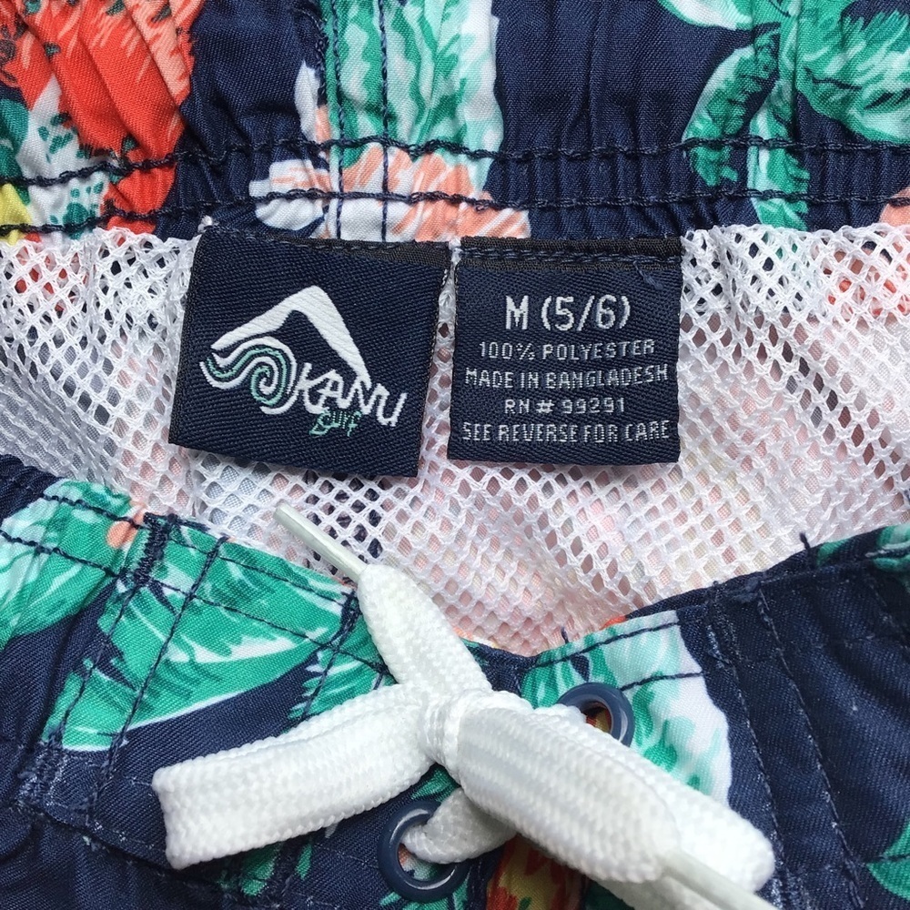 Kanu Surf Fiji Blue Tropical Print Board Shorts - Size Medium (5/6) - Picture 3 of 7